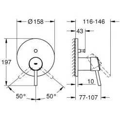 Grohe Concetto Mitigeur Mécanique Encastrable 2 Sorties Avec Inverseur (24054001) -GROHE Soldes 10117147 2