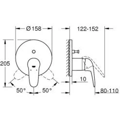 Grohe Eurostyle Mitigeur Mécanique 2 Sorties Avec Inverseur (24047003) -GROHE Soldes 10117163 2