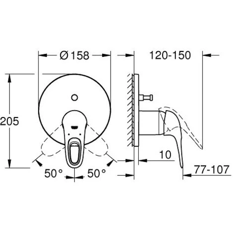 Grohe Eurostyle Mitigeur Mécanique 2 Sorties Avec Inverseur (24049003) 4 Grohe Eurostyle Mitigeur Mécanique 2 Sorties Avec Inverseur (24049003) – Image 2