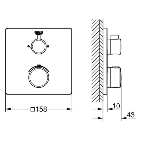Grohe Mitigeur Thermostatique De Douche Pour Bain/Douche, Chrome (24079000) 4 Grohe Mitigeur Thermostatique De Douche Pour Bain/Douche, Chrome (24079000) – Image 2