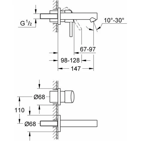 GROHE Concetto - Façade De Mitigeur Monocommande 2 Trous Lavabo Taille S 4 GROHE Concetto - Façade De Mitigeur Monocommande 2 Trous Lavabo Taille S – Image 2