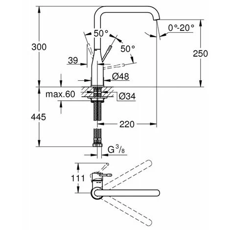 Grohe Essence Mitigeur Monocommande Evier Hard Graphite Brossé (30269AL0) 4 Grohe Essence Mitigeur Monocommande Evier Hard Graphite Brossé (30269AL0) – Image 2