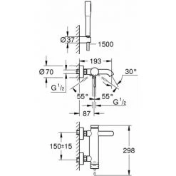 GROHE Essence Mitigeur Monocommande 1/2" Bain/douche 5 GROHE Essence Mitigeur Monocommande 1/2" Bain/douche -GROHE Soldes 11611414 2