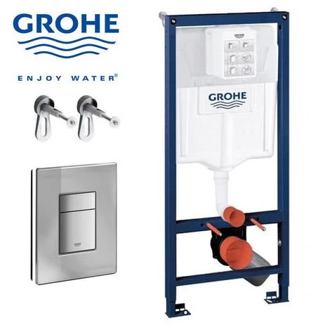 Bâti-support WC Grohe Rapid SL + Plaque De Commande + Kit Fixation équerre Murale 3 Bâti-support WC Grohe Rapid SL + Plaque De Commande + Kit Fixation équerre Murale