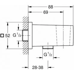 Grohe - Euphoria Cube Coude à Encastrer 1/2 Chromé Avec Support -GROHE Soldes 13677050 4