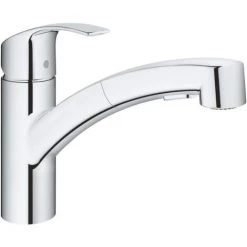 GROHE Mitigeur Cuisine Eurosmart Bec Bas Chrome Douchette Extractible