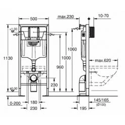 Pack WC Grohe Rapid SL + Cuvette Sans Bride KELOS Noir Brillant + Plaque Skate Air Chromé -GROHE Soldes 14945440 3