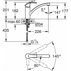 GROHE Eurosmart 2015 Cuisine Bec Bas 5 GROHE Eurosmart 2015 Cuisine Bec Bas -GROHE Soldes 15741857 2