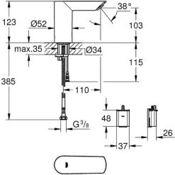 GROHE Mitigeur Lavabo Bau Cosmopolitan E Infrarouge Monofluide -GROHE Soldes 15741931 3