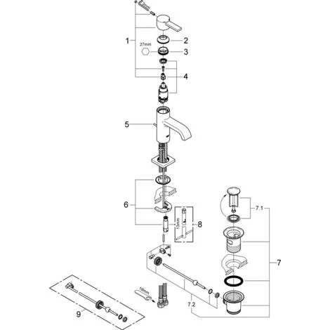 Grohe Mitigeur Monocommande De Lavabo Allure, Taille M - 32757000 6 Grohe Mitigeur Monocommande De Lavabo Allure, Taille M - 32757000 – Image 4