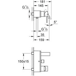 Grohe Mitigeur Monocommande De Baignoire Allure, Montage Mural - 32826000 -GROHE Soldes 16019725 3