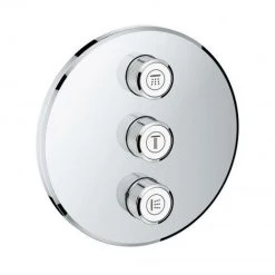 Grohe Grohtherm SmartControl Vanne à 3 Voies Dissimulée, Rosace Murale Ronde, Coloris: Chrome - 29122000