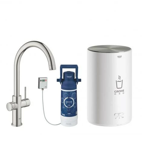 Grohe Red Duo Robinet Et Chaudière Taille M, C-spout, Coloris: Acier Super - 30083DC1 3 Grohe Red Duo Robinet Et Chaudière Taille M, C-spout, Coloris: Acier Super - 30083DC1