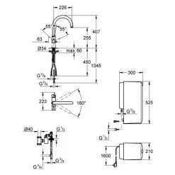 Grohe GROHE Rouge Mono Robinet Sur Pied Et Bec De Chaudière Taille L, C - 30080001 -GROHE Soldes 16020430 4