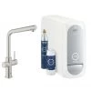 Grohe Blue Home L-spout Starter Kit 31454 Mitigeur D'évier à Levier Unique Avec Fonction Filtre, Avec Refroidisseur Et WIFI, Coloris: Acier Super - 31454DC1 -GROHE Soldes 16020445 1