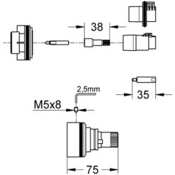 GROHE Grand Kit D'extension 27,5 Mm Pour Thermostat De Douche - 47780000 -GROHE Soldes 16085072 3