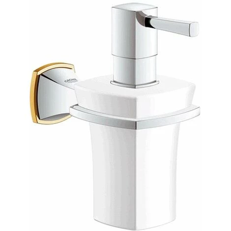 Grohe Porte-savon Grandera Avec Distributeur De Savon Céramique, Coloris: Chrome - 40627000 4 Grohe Porte-savon Grandera Avec Distributeur De Savon Céramique, Coloris: Chrome - 40627000 – Image 2