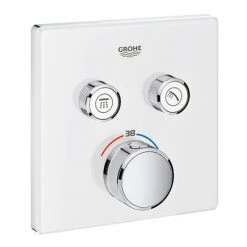 Grohe Grohtherm SmartControl Thermostat Avec Deux Vannes D'arrêt, Rose Murale Blanc Lune - 29156LS0