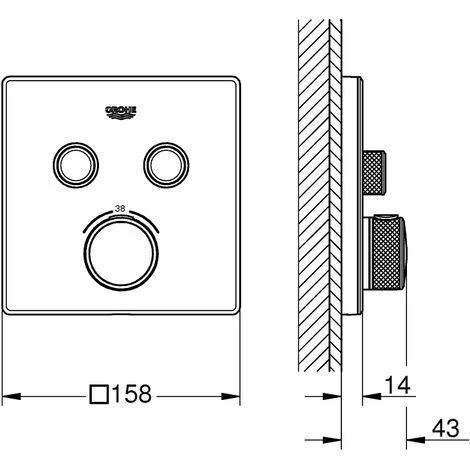 Grohe Grohtherm SmartControl Thermostat Avec Deux Vannes D'arrêt, Rose Murale Blanc Lune - 29156LS0 4 Grohe Grohtherm SmartControl Thermostat Avec Deux Vannes D'arrêt, Rose Murale Blanc Lune - 29156LS0 – Image 2