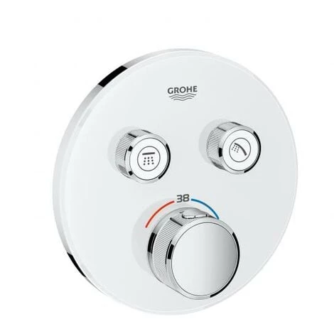 Grohe Grohtherm SmartControl Thermostat Avec Deux Vannes D'arrêt, Rosace Murale Ronde, Blanc Lune - 29151LS0 3 Grohe Grohtherm SmartControl Thermostat Avec Deux Vannes D'arrêt, Rosace Murale Ronde, Blanc Lune - 29151LS0
