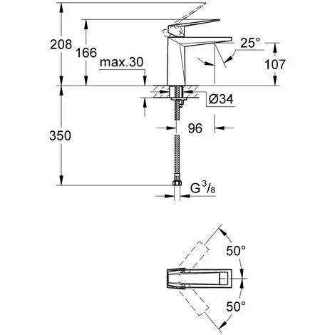 Grohe Allure Brilliant, Mitigeur Monocommande Pour Lavabo, Sans Vidage, Taille M, Coloris: Chrome - 23033000 4 Grohe Allure Brilliant, Mitigeur Monocommande Pour Lavabo, Sans Vidage, Taille M, Coloris: Chrome - 23033000 – Image 2