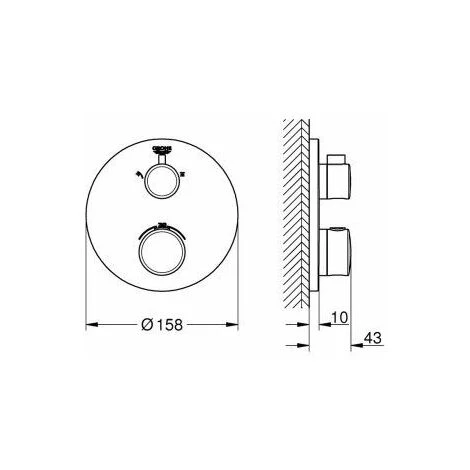 GROHE Set De Douche Encastrée Grohtherm 4 GROHE Set De Douche Encastrée Grohtherm – Image 2