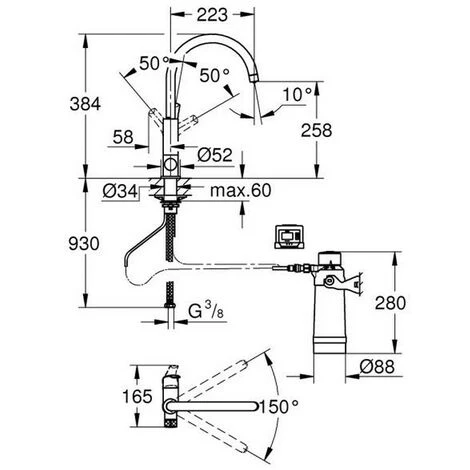 Mitigeur évier Sans Douchette Chromé - 30383000 - Grohe - Chromé 4 Mitigeur évier Sans Douchette Chromé - 30383000 - Grohe - Chromé – Image 2
