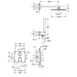 Grohe Grohtherm Cube Ensemble De Douche Avec Rainshower Allure 230, Chromé (34741000) -GROHE Soldes 18945976 2