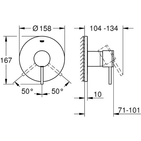 Mitigeur De Douche Grohe Atrio, 1 Consommateur, Coloris: Chrome - 24065003 4 Mitigeur De Douche Grohe Atrio, 1 Consommateur, Coloris: Chrome - 24065003 – Image 2