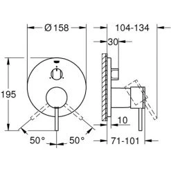 Mitigeur Grohe Atrio Avec Inverseur 3 Voies, 3 Consommateurs, Douche Ou Bain, Coloris: Chrome - 24096003 5 Mitigeur Grohe Atrio Avec Inverseur 3 Voies, 3 Consommateurs, Douche Ou Bain, Coloris: Chrome - 24096003 -GROHE Soldes 19893654 2