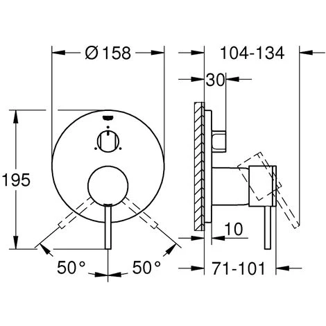 Mitigeur Grohe Atrio Avec Inverseur 3 Voies, 3 Consommateurs, Douche Ou Bain, Coloris: Chrome - 24096003 4 Mitigeur Grohe Atrio Avec Inverseur 3 Voies, 3 Consommateurs, Douche Ou Bain, Coloris: Chrome - 24096003 â Image 2
