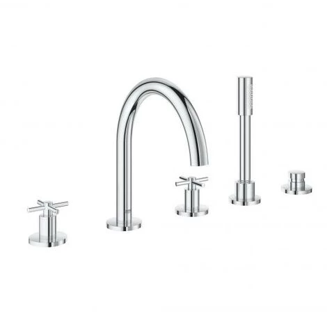 Combinaison De Baignoire Grohe Atrio à 5 Trous, 2 Consommateurs, Poignées En Croix, Coloris: Chrome - 19923003 3 Combinaison De Baignoire Grohe Atrio à 5 Trous, 2 Consommateurs, Poignées En Croix, Coloris: Chrome - 19923003