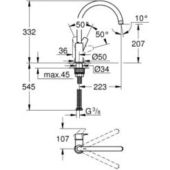 Grohe Mitigeur Monocommande évier Col De Cygne (MitigeurC5) -GROHE Soldes 21359372 3