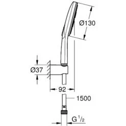 GROHE Douchette 3 Jets Rainshower SmartActive 130 Avec Support 7 GROHE Douchette 3 Jets Rainshower SmartActive 130 Avec Support -GROHE Soldes 23473036 3