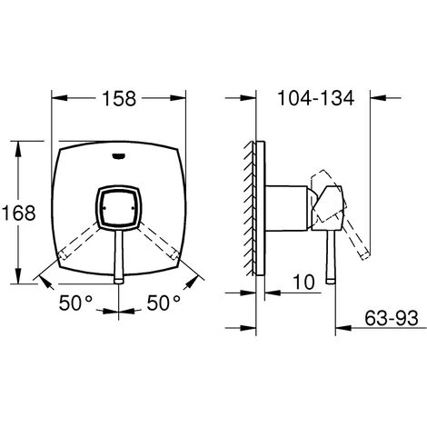 Mélangeur Douche à Main Grohe Grandera, 1 Consommateur, Coloris: Chrome - 24067000 4 Mélangeur Douche à Main Grohe Grandera, 1 Consommateur, Coloris: Chrome - 24067000 – Image 2
