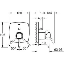 Mitigeur Monocommande De Bain Grohe Grandera, Inverseur Automatique Bain/douche, 2 Consommateurs, Coloris: Chrome / Or - 24068IG0 -GROHE Soldes 23971874 2