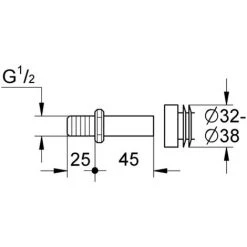 Kit D'entrée D'urinoir Grohe 1/2 - 37044000 -GROHE Soldes 25052092 2