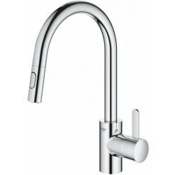 Grohe Eurosmart Cosmopolitan Mitigeur Cuisine Avec Douchette Extractible 2 Jets, Col De Cygne, Chrome (31481001) 7 Grohe Eurosmart Cosmopolitan Mitigeur Cuisine Avec Douchette Extractible 2 Jets, Col De Cygne, Chrome (31481001) -GROHE Soldes 26409613 2