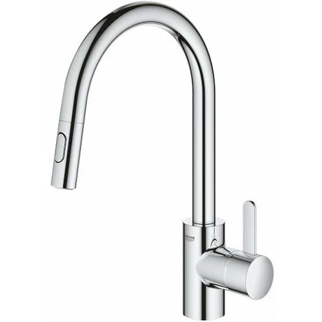 Grohe Eurosmart Cosmopolitan Mitigeur Cuisine Avec Douchette Extractible 2 Jets, Col De Cygne, Chrome (31481001) 4 Grohe Eurosmart Cosmopolitan Mitigeur Cuisine Avec Douchette Extractible 2 Jets, Col De Cygne, Chrome (31481001) – Image 2