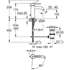 Grohe Essence - Lot De 2 Mitigeurs Monocommande 1/2" Lavabo Taille S (23591001-DUO) -GROHE Soldes 26551791 4