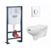 Pack WC Grohe Rapid SL + Cuvette PMR + Plaque Chromé
