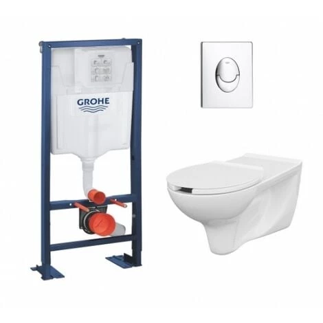 Pack WC Grohe Rapid SL + Cuvette PMR + Plaque Chromé 3 Pack WC Grohe Rapid SL + Cuvette PMR + Plaque Chromé