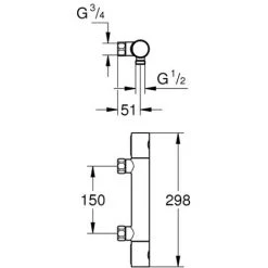 Grohe Grohtherm 800 Cosmopolitan, Mitigeur Thermostatique Douche, Chrome (34767000) -GROHE Soldes 27175652 2