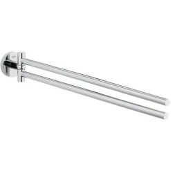 Grohe Essentials Lot De 2 Patères Murales Fixation Invisible + Double Barre Porte-serviettes Métal (40364001 + 40371001) -GROHE Soldes 27645881 2