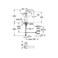 Mitigeur Lavabo Bec Haut ALLURE Grohe -GROHE Soldes 27946603 2
