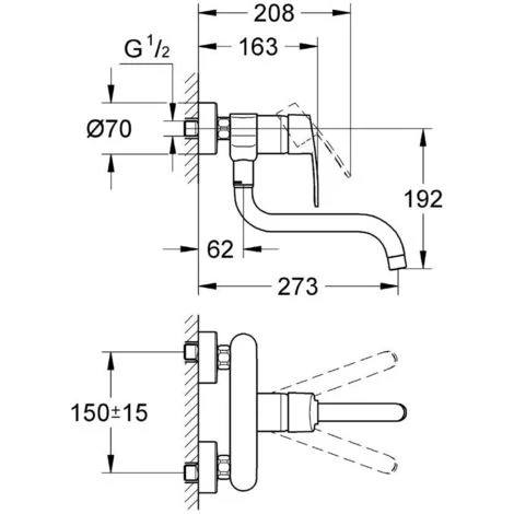 Grohe Mitigeur évier Eurostyle Cosmopolitan (33982002) 4 Grohe Mitigeur évier Eurostyle Cosmopolitan (33982002) – Image 2