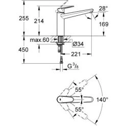 Grohe Eurodisc Cosmopolitan Mitigeur évier (33770002) 5 Grohe Eurodisc Cosmopolitan Mitigeur évier (33770002) -GROHE Soldes 2805875 2