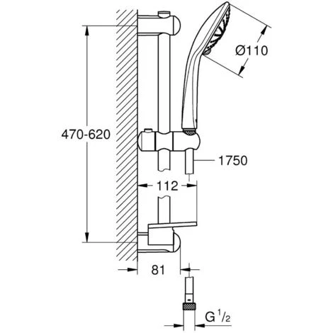 Grohe Euphoria 110 Massage Set De Douche, 3 Jets (27231001) 4 Grohe Euphoria 110 Massage Set De Douche, 3 Jets (27231001) – Image 2
