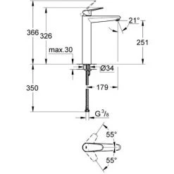 Grohe Mitigeur Monocommande 1/2" Lavabo Taille XL (23432000) -GROHE Soldes 2806343 2