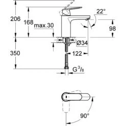 Grohe Eurosmart Cosmopolitan - Mitigeur De Lavabo CE, Chrome (2339800E) -GROHE Soldes 2806350 2
